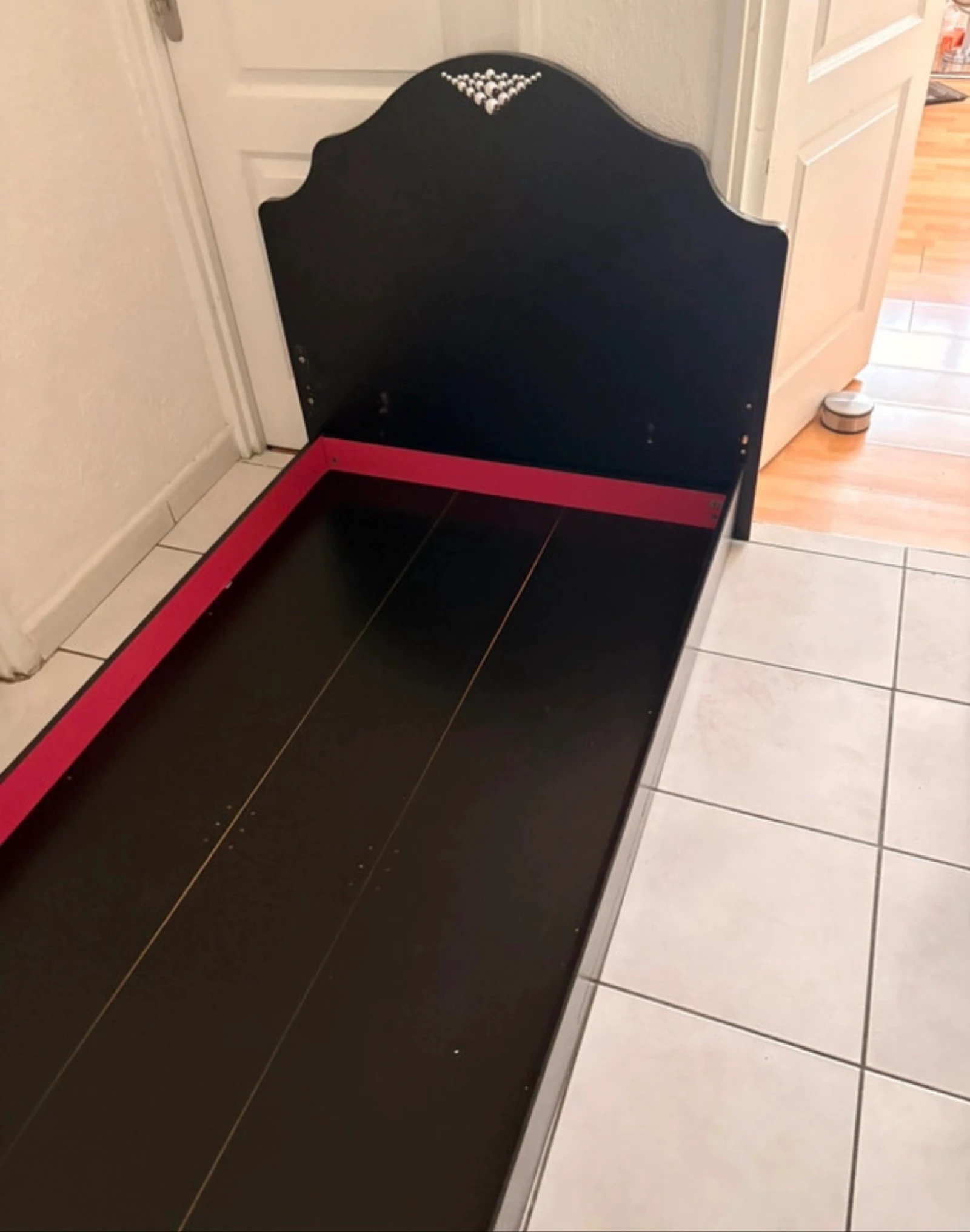 Conjunto completo negro lacado: Escritorio + Cama + Mesita de noche - Estilo moderno y funcional – photo 13